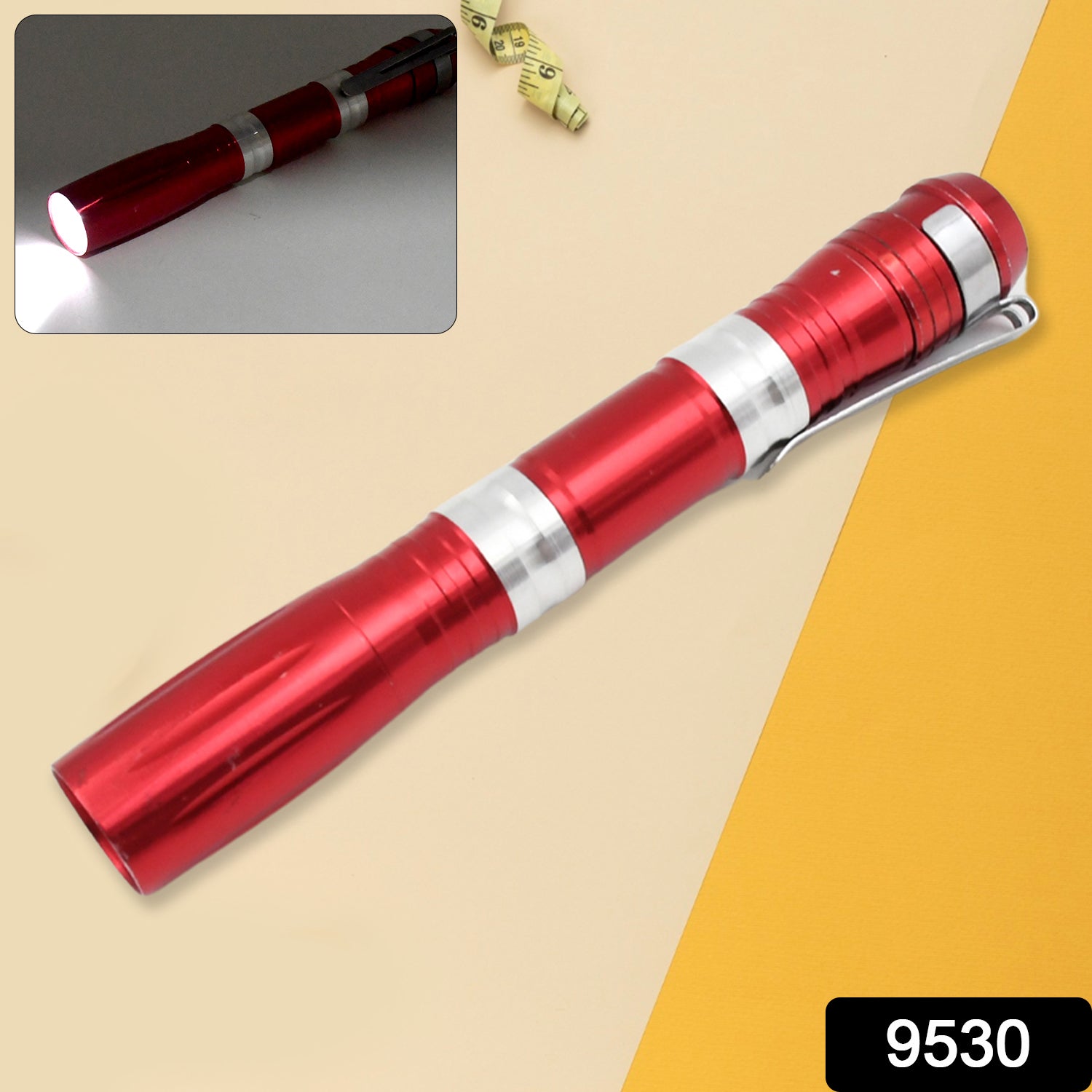 9530 Portable Mini Torch / Flashlight LED Powerful High Lumens Pen Light with Clip, Portable Pocket Compact Torch for Emergency AA Battery operated (1 Pc / Battery not included) 9530 Portable Mini Torch / Flashlight LED Powerful High Lumens Pen Light with Clip, Portable Pocket Compact Torch for Emergency AA Battery operated (1 Pc / Battery not included)